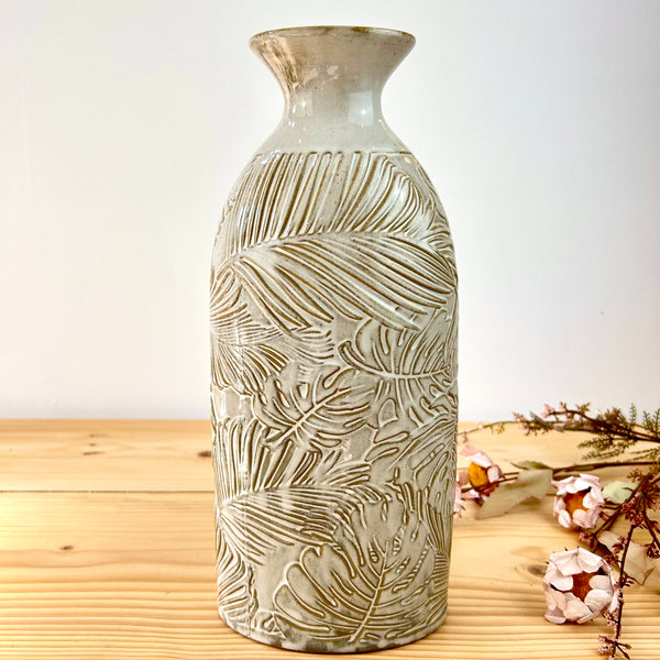 Embossed Leaf Vase