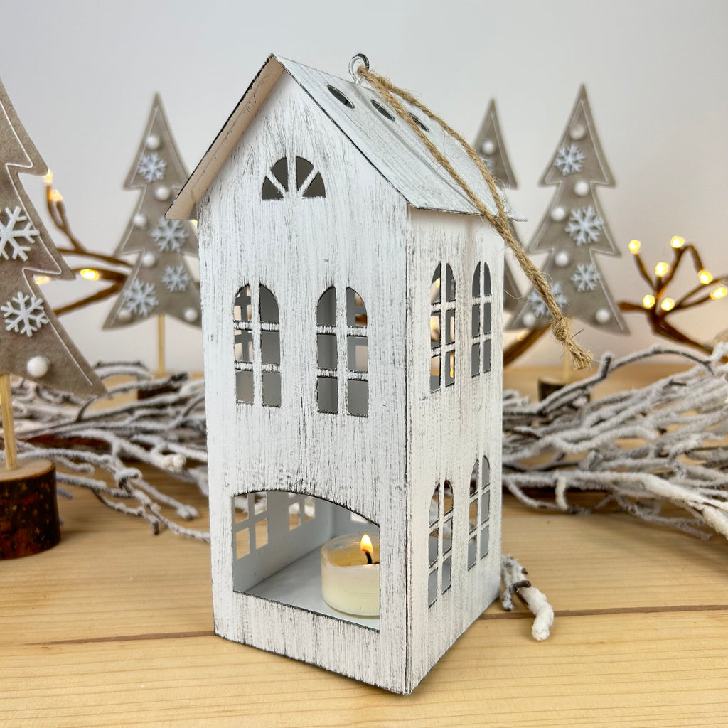 Metal House Tea Light Holders Velvet Fern