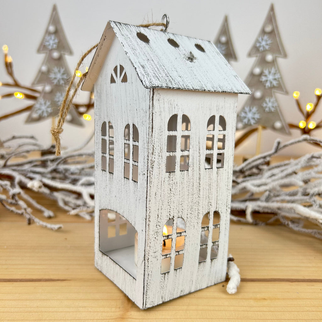 Metal House Tea Light Holders Velvet Fern