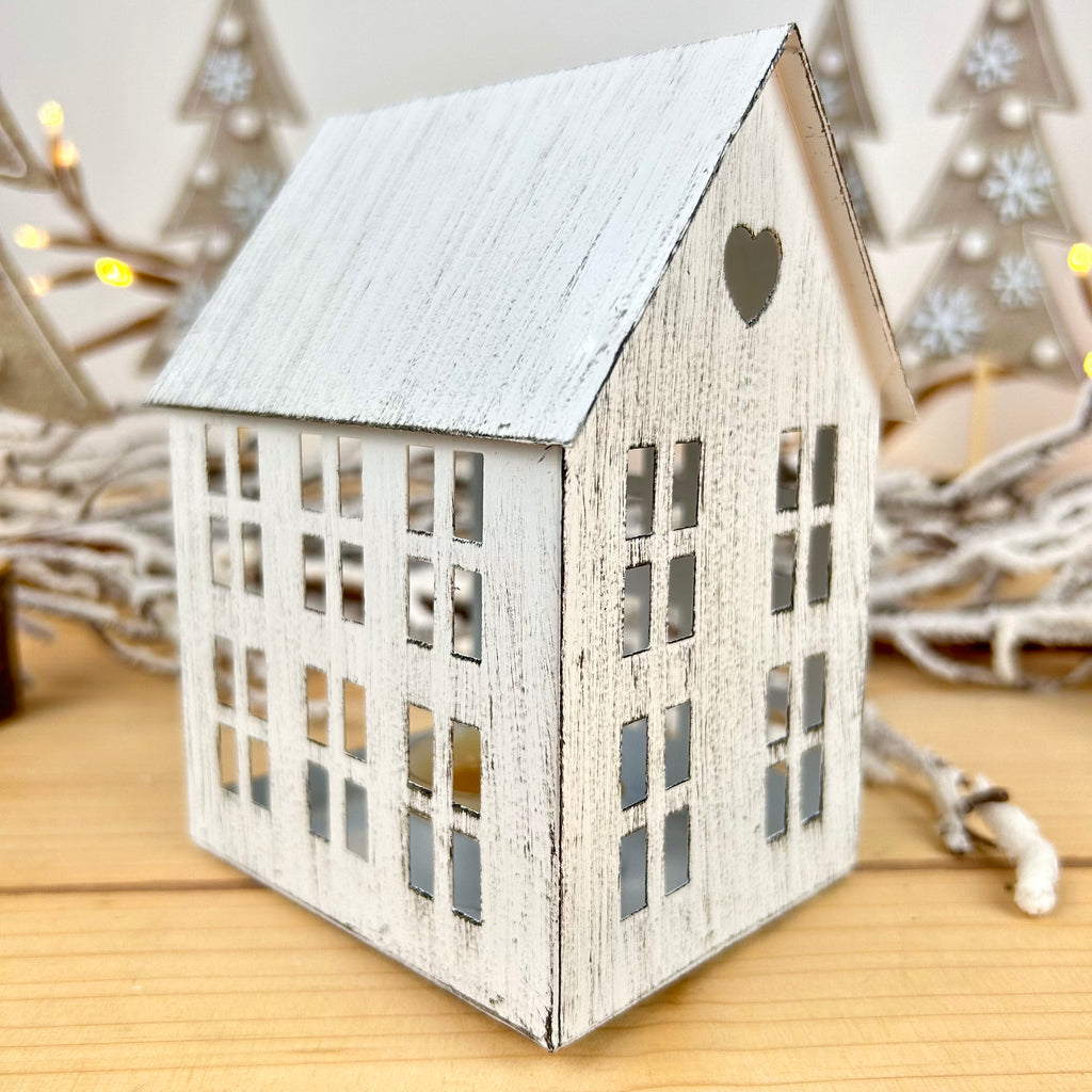 Metal House Tea Light Holders Velvet Fern