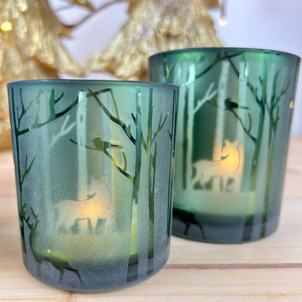 Frosted Christmas Candle Holders