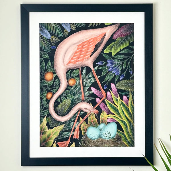 Abstract Flamingo Print