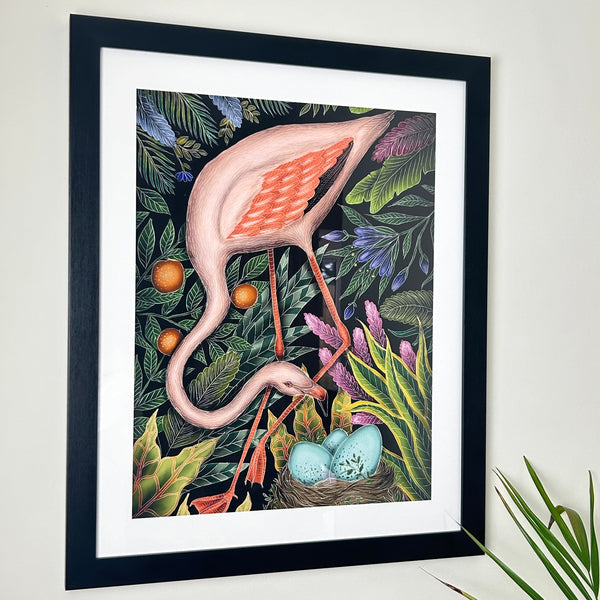 Abstract Flamingo Print